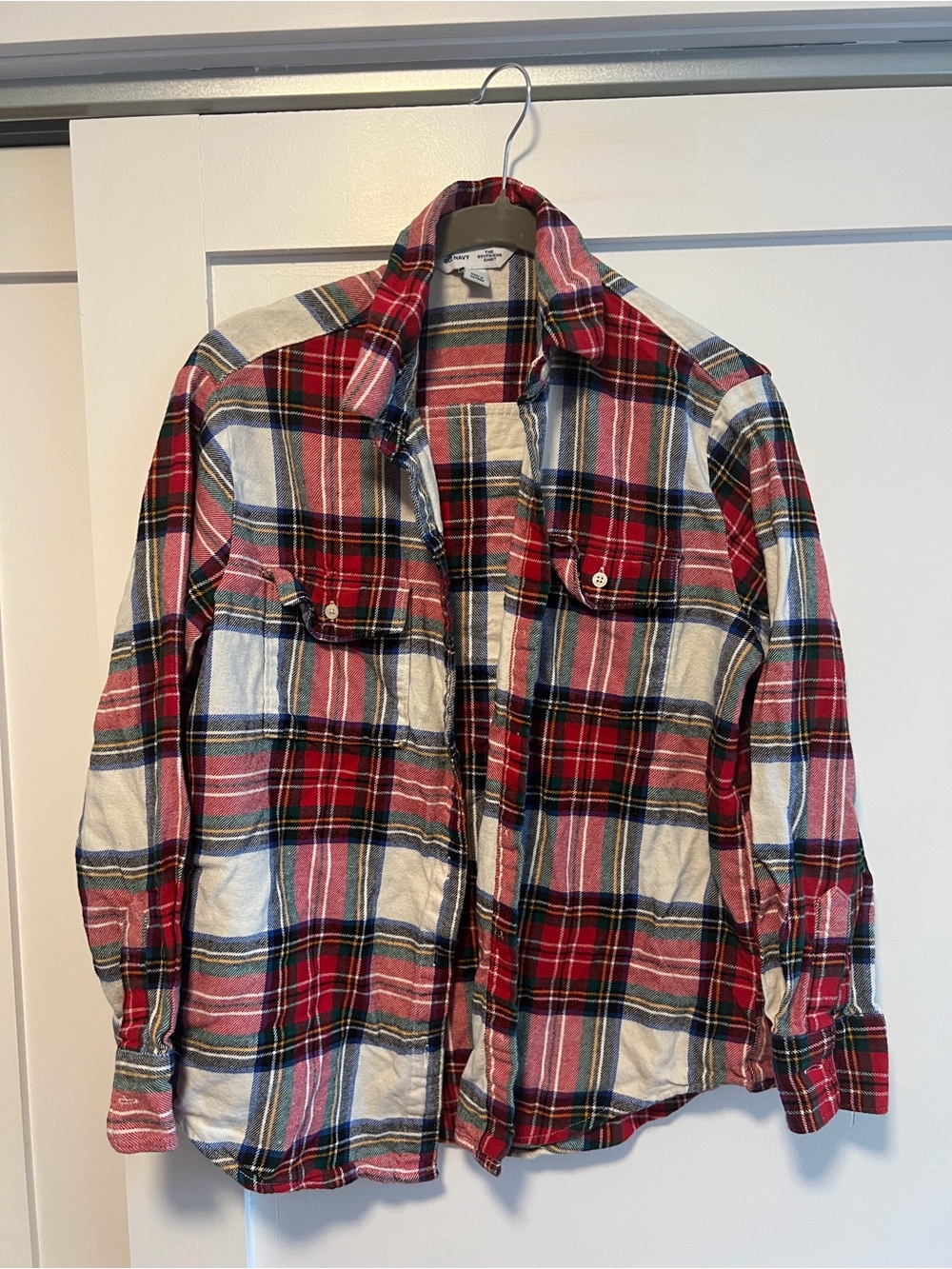 Old Navy Red, White & Blue Plaid Button-Down Shirt